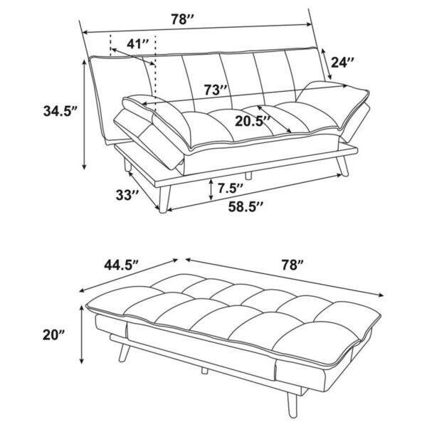 Laredo - Upholstered Tufted Convertible Sofa Bed - Image 8