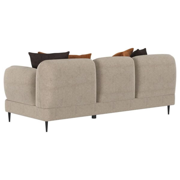 Jade - Chenille Upholstered Sculpted Track Arm Sofa - Latte - Image 4