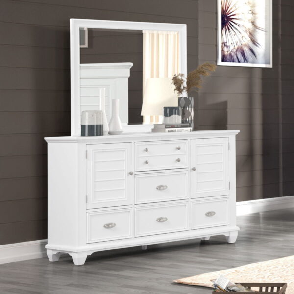Jamestown - Dresser & Mirror - White - Image 4