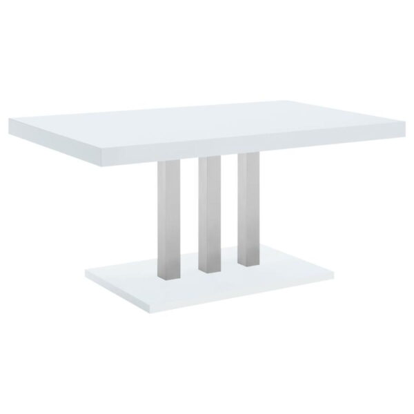 Brooklyn - 5 Piece Rectangular Dining Set - White High Gloss - Image 9