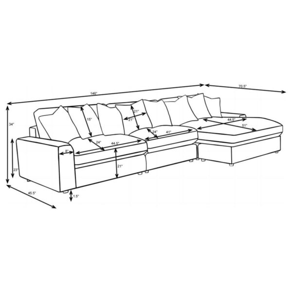 Blaine - Reversible Upholstered Chaise Sectional Sofa - Image 29