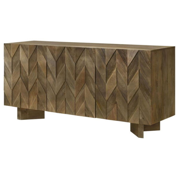 Tyler - 3 Door Solid Wood Sideboard Buffet Cabinet - Mango Brown - Image 6
