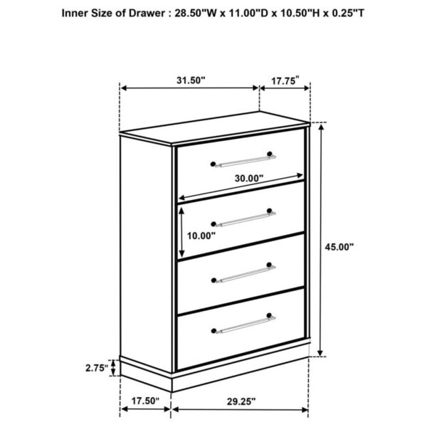 Fenwick - 4-Drawer Chest Of Drawers - Gray Oak - Image 6