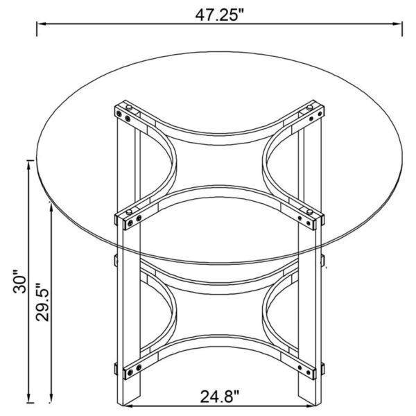 Keeling - 5 Piece Round Glass Top Acrylic Dining Set - Chrome - Image 16