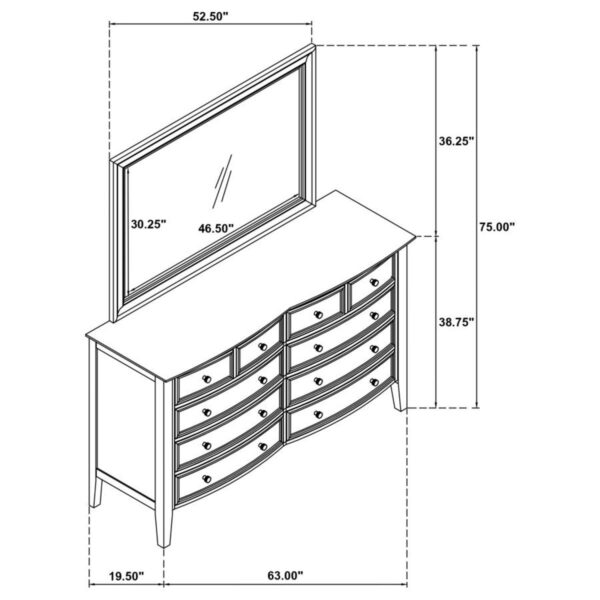 Bexhill - 10-Drawer Dresser And Mirror - White - Image 6
