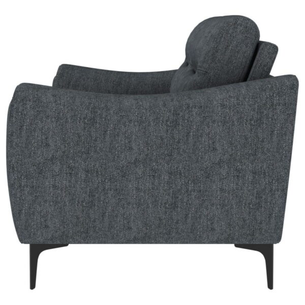 Nolan - Upholstered Sloped Track Arm Sofa - Charcoal - Image 2