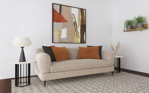 Jade - Chenille Upholstered Sculpted Track Arm Sofa - Latte - Image 15