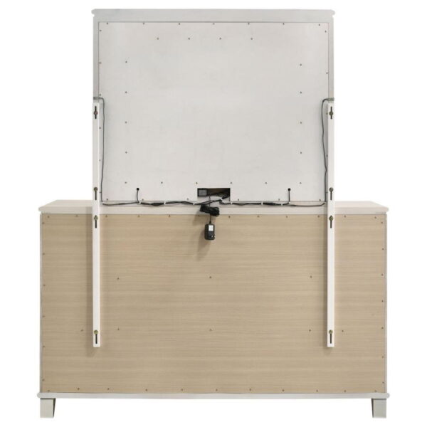 Olivia - 6-Drawer Dresser And LED Mirror - Pearl White - Image 13