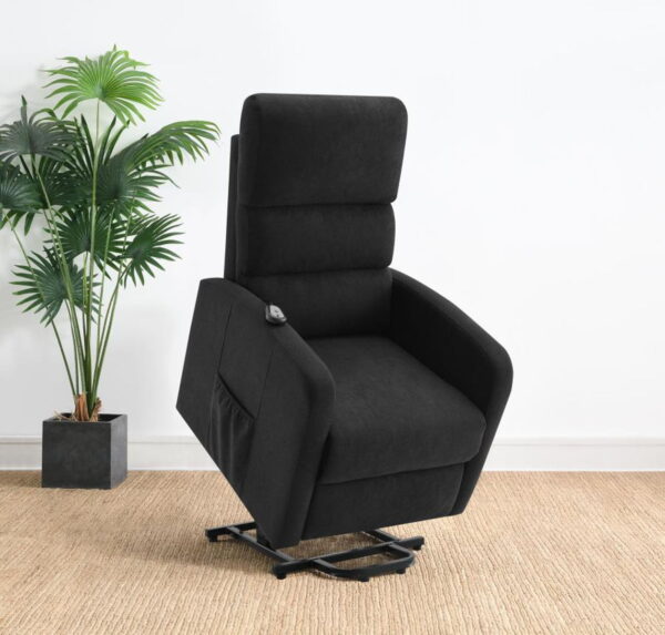 Amsdell - Upholstered Power Lift Recliner With Remote - Black - Image 16