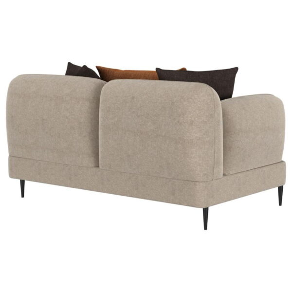 Jade - Chenille Upholstered Sculpted Track Arm Loveseat - Latte - Image 8