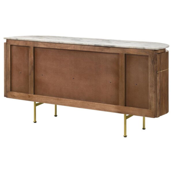Ortega - 4 Door Marble Top Sideboard Buffet Cabinet - Natural - Image 9