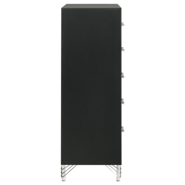 Lucia - 5-Drawer Bedroom Chest Of Drawers - Black - Image 8