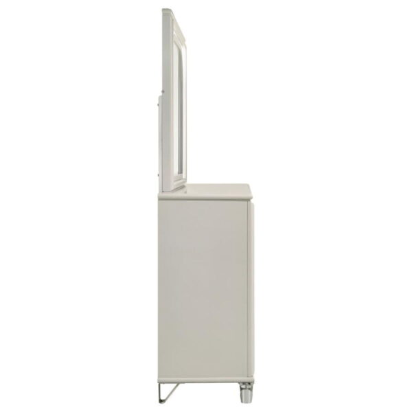 Olivia - 6-Drawer Dresser And LED Mirror - Pearl White - Image 2