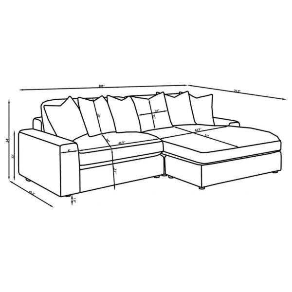 Blaine - Upholstered Reversible Chaise Sectional Sofa - Image 38