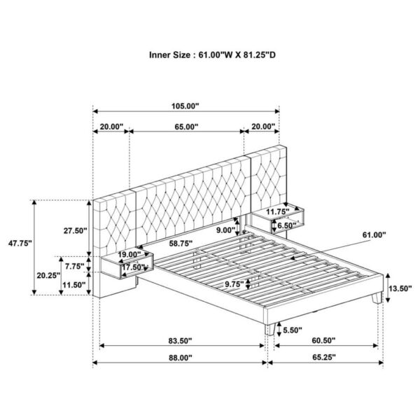 Marley - Upholstered Wall Panel Bed - Image 12