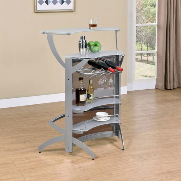 Dallas - 2-Shelf Curved Freestanding Home Bar Cabinet - Image 21