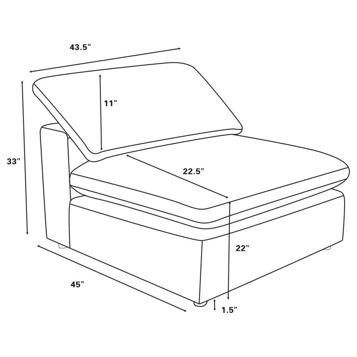 Raleigh - Boucle Upholstered Armless Chair - Ivory - Image 19