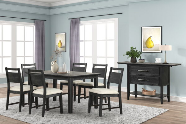 Sable Crest - 5 Piece Set (Rectangle Dining Table & 4 Chairs) - Black - Image 2