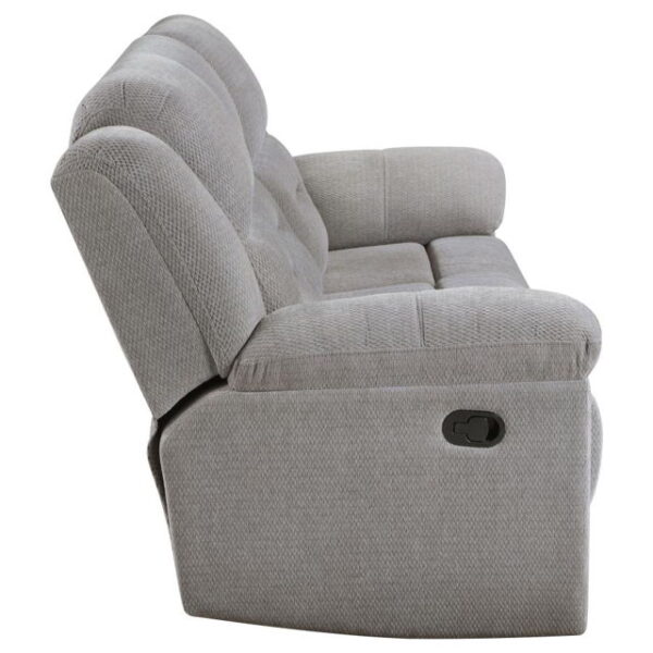 Gilson - Chenille Upholstered Reclining Sofa - Gray - Image 3