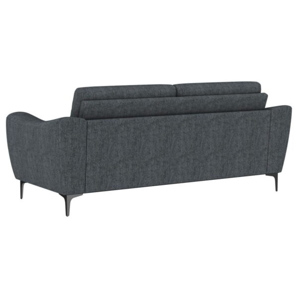 Nolan - Upholstered Sloped Track Arm Sofa - Charcoal - Image 3