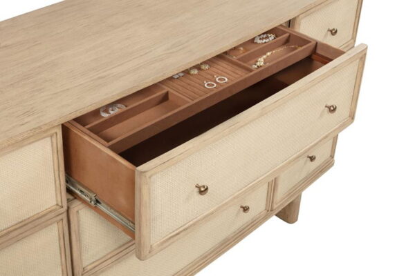 Kailani - 9-Drawer Dresser And Mirror - Beige Oak - Image 7