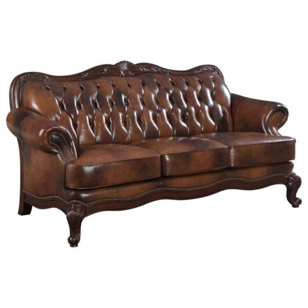 Victoria - Leather Upholstered Sofa Set - Image 3