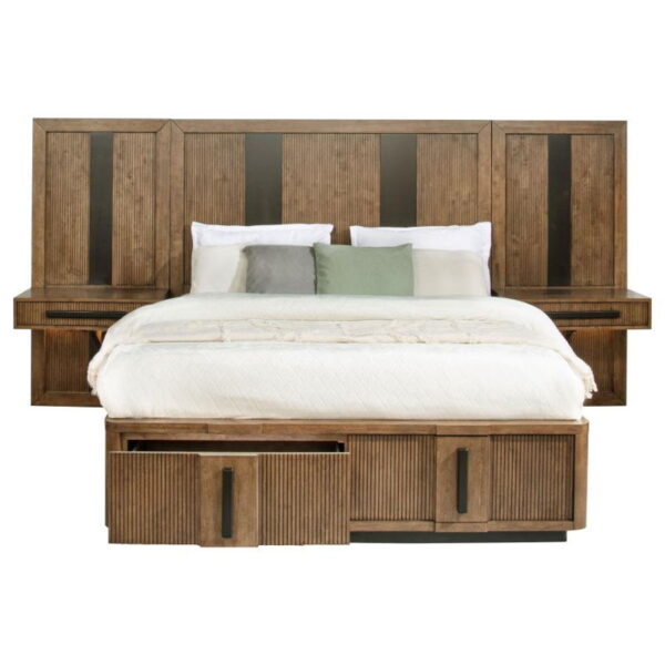 Terrace - 2 Piece Wall Panel With Nightstand Set - Ash Brown - Image 8