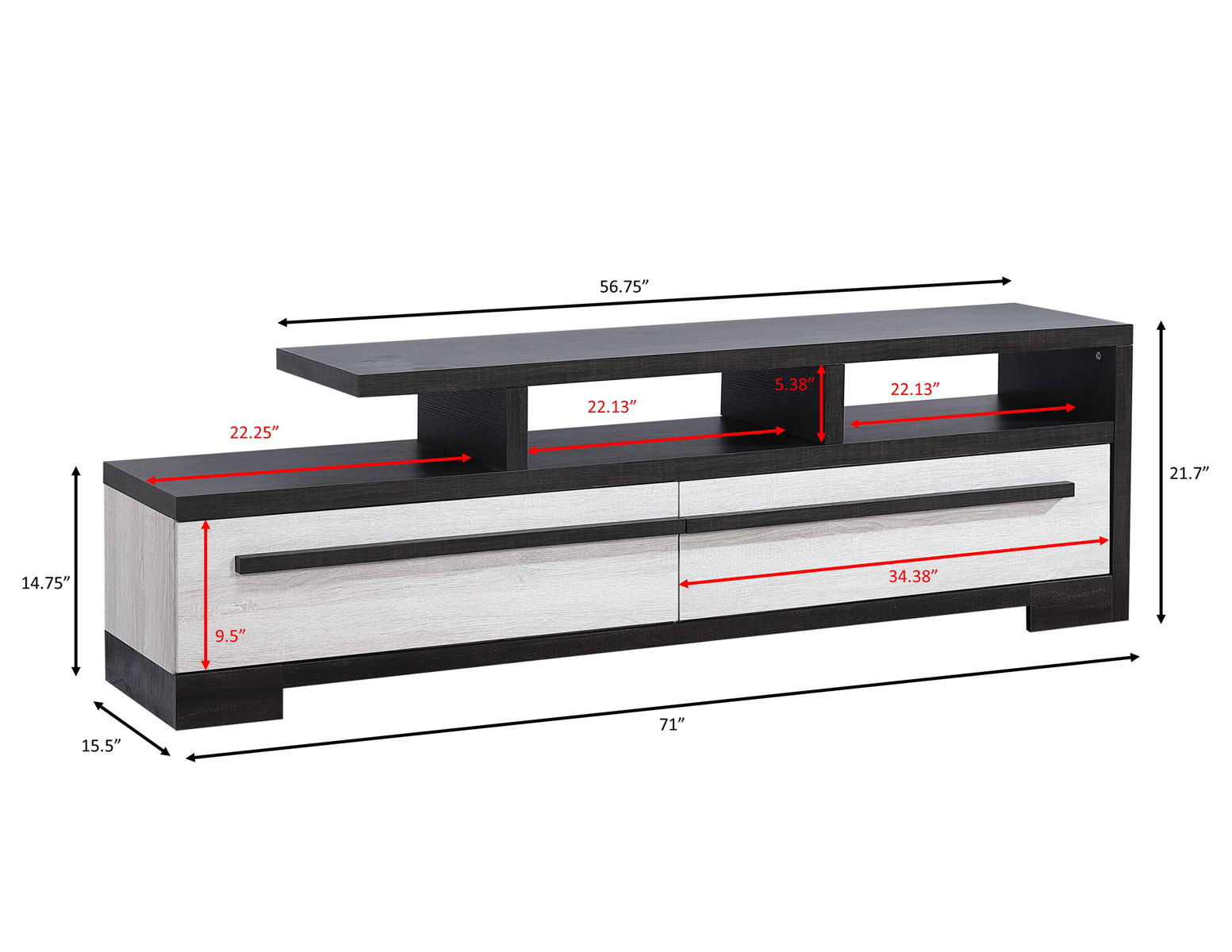 Remington - TV Stand - Black & White - Image 4