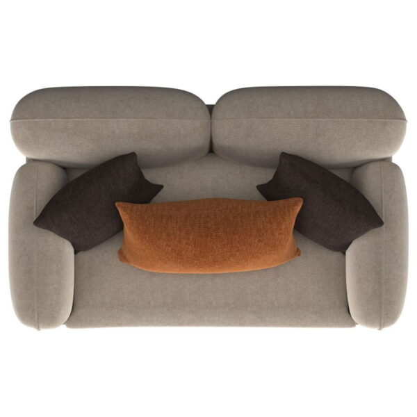 Jade - Chenille Upholstered Sculpted Track Arm Loveseat - Latte - Image 15