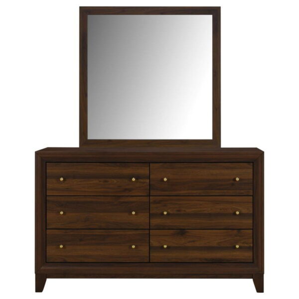 Welsley - 6-Drawer Dresser And Mirror - Walnut - Image 4