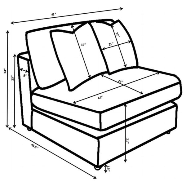 Blaine - Upholstered Armless Chair - Image 14