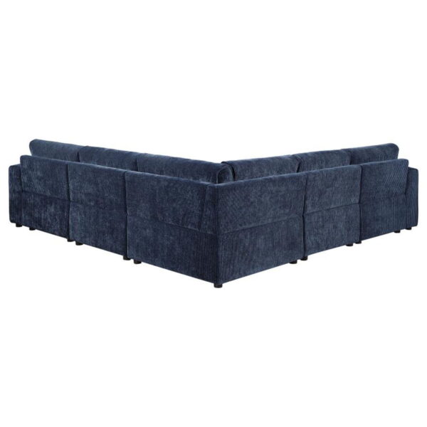 Atlantic - 5 Piece Upholstered Modular Sectional Sofa - Blue - Image 2