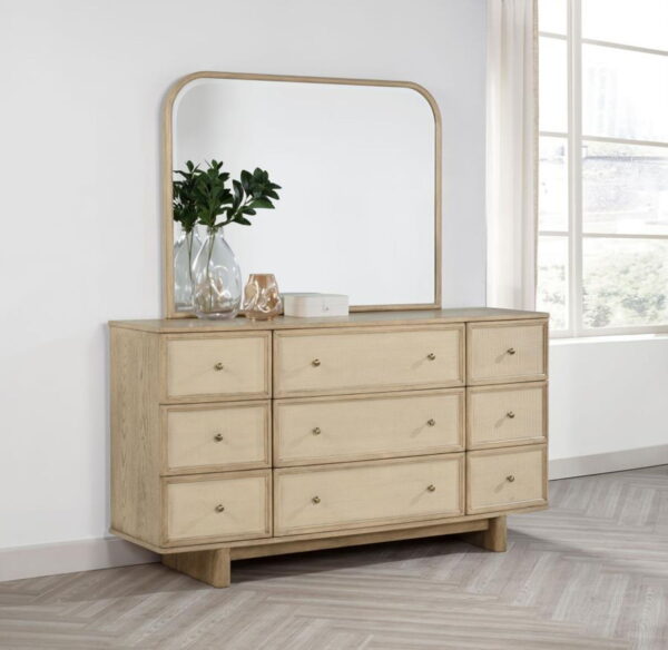 Kailani - 9-Drawer Dresser And Mirror - Beige Oak - Image 14
