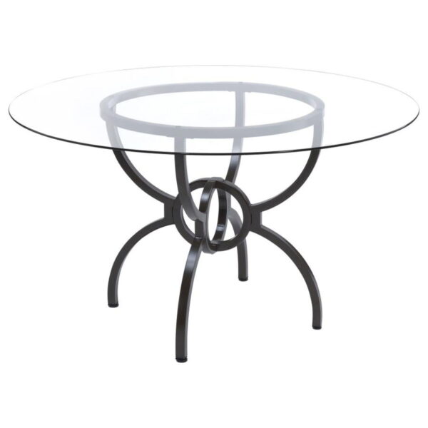 Aviano - 5 Piece Round Glass Top Dining Table Set - Gunmetal - Image 5