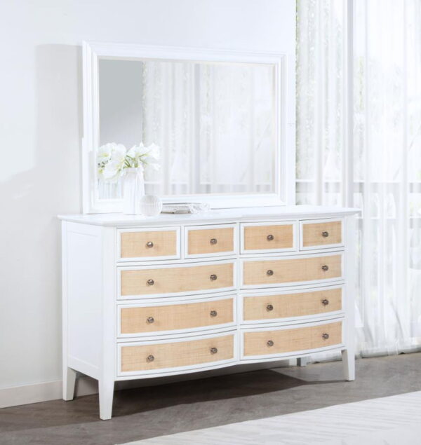 Bexhill - 10-Drawer Dresser And Mirror - White - Image 11