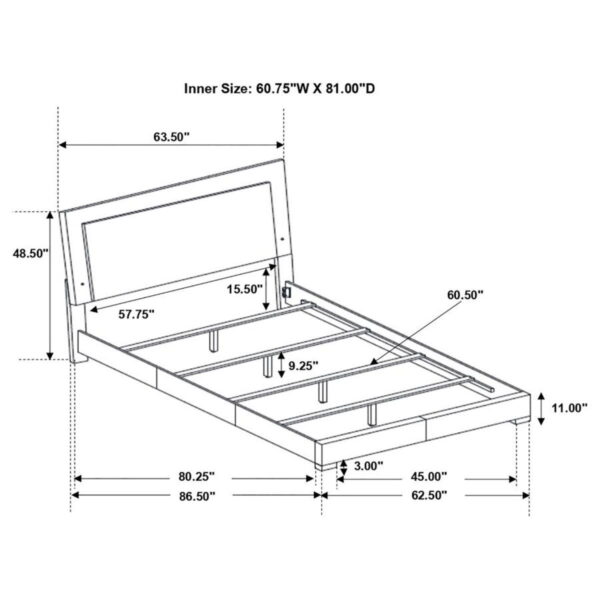 Felicity - Wood LED Panel Bed - Image 6