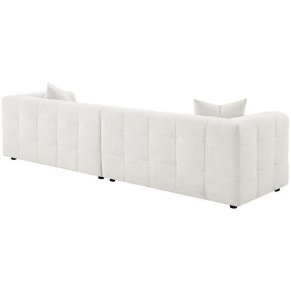 Everly - Boucle Upholstered Extra Long Sofa - White - Image 3