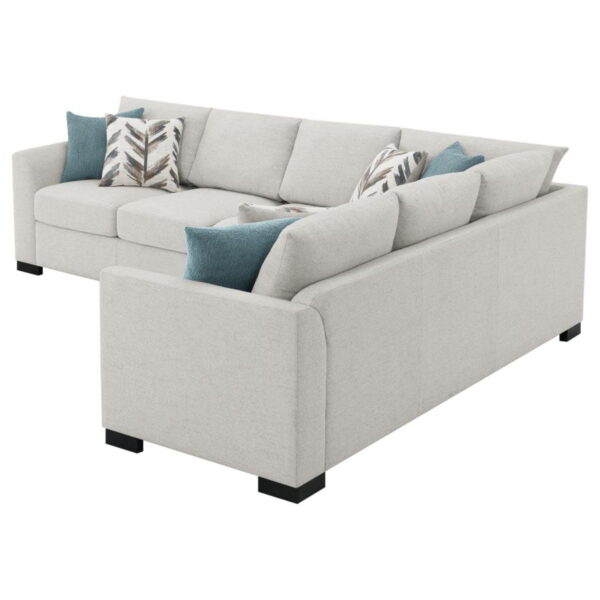 Ashford - Chenille Upholstered Sleeper Sectional Sofa - Greige - Image 5
