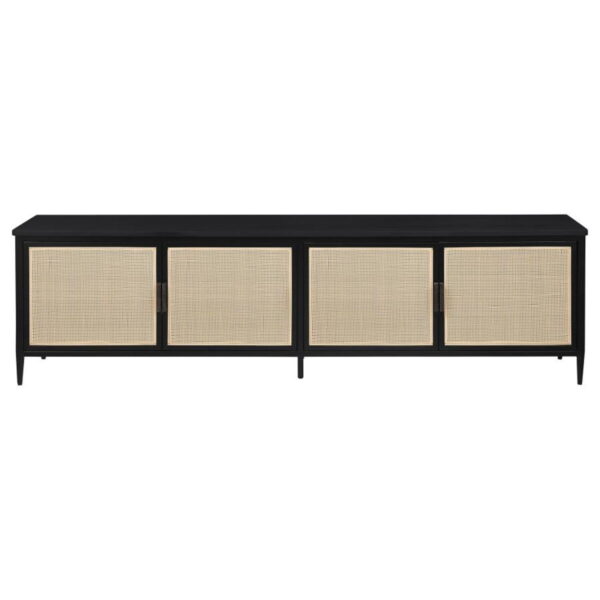 Amherst - 4-Door 78" Metal TV Stand Media Console - Black - Image 3