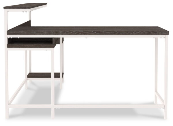 Dorrinson - White / Black / Gray - L-Desk with Storage - Image 10