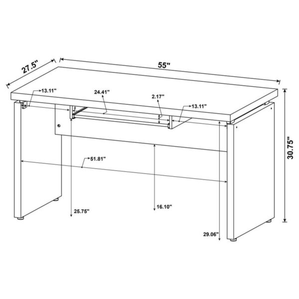 Skylar - Computer Desk With Keyboard Drawer - Cappuccino - Image 14