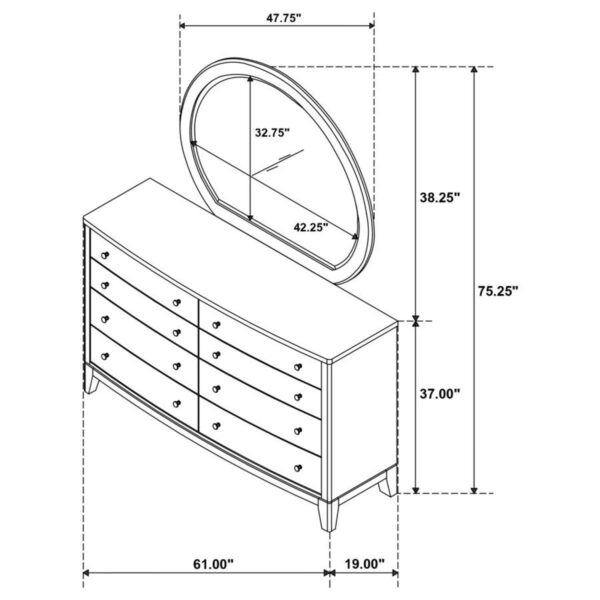Granada - 8-Drawer Dresser And Mirror - Natural Pine - Image 6