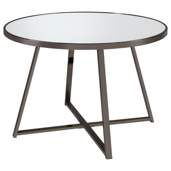 Jillian - 5 Piece Round Mirror Top Dining Set - Black Nickel - Image 13