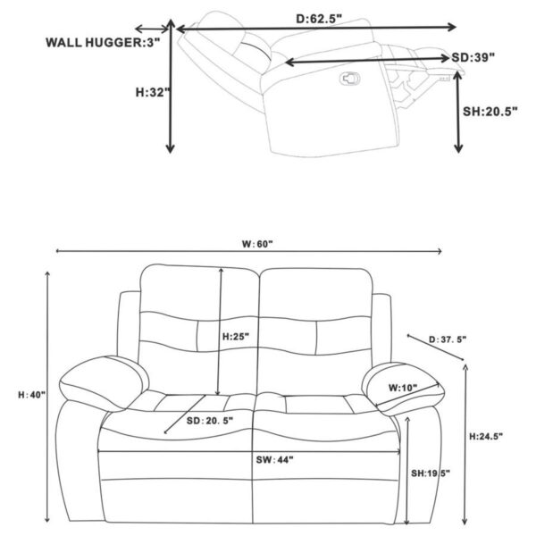 Nova - Upholstered Padded Arm Sofa Set - Image 29