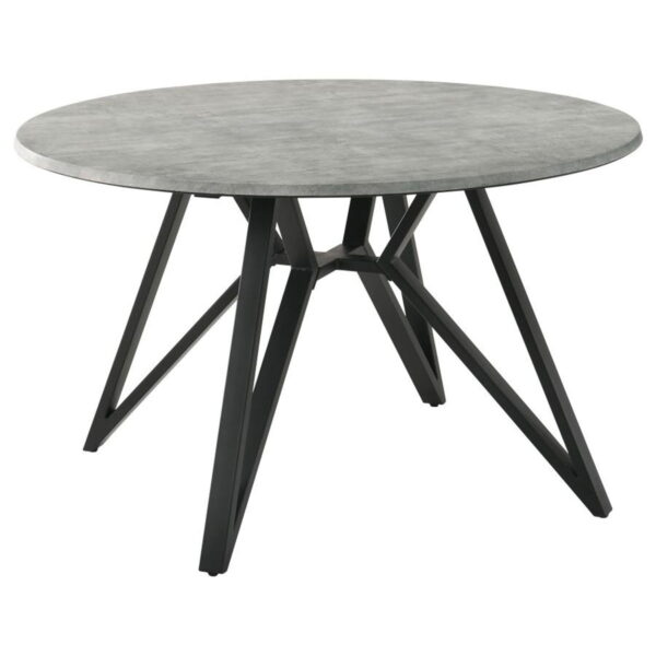 Neil - 5 Piece Round Dining Table Set Concrete - Gunmetal - Image 4