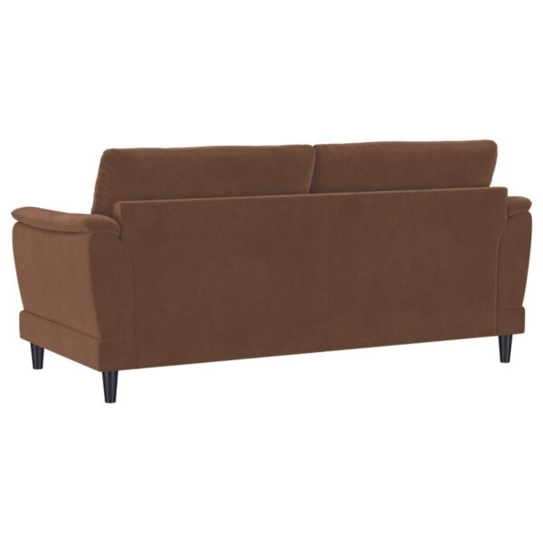 Selma - Velvet Upholstered Crescent Arm Sofa - Rust - Image 9