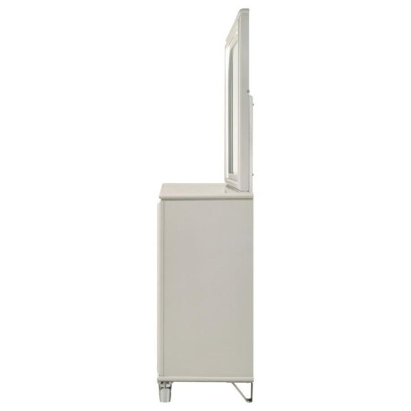 Olivia - 6-Drawer Dresser And LED Mirror - Pearl White - Image 4