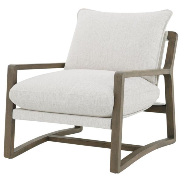 Geneva - Boucle Upholstered Wood Arm Accent Chair - Sand - Image 5