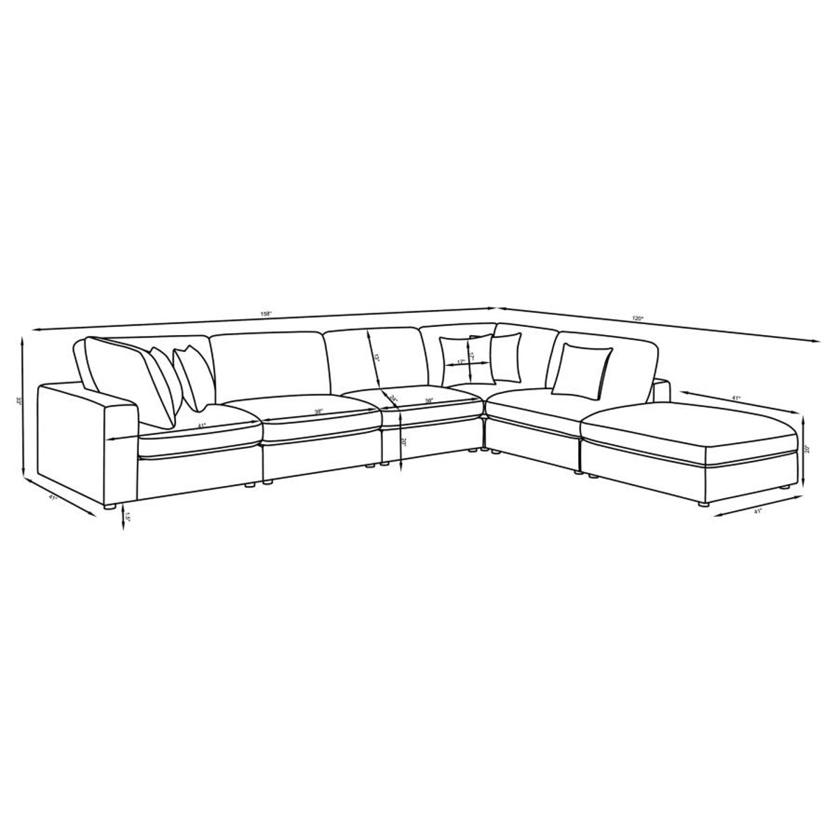 Serene - Upholstered Modular Sectional Sofa - Image 4