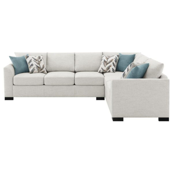 Ashford - Chenille Upholstered Sleeper Sectional Sofa - Greige - Image 14